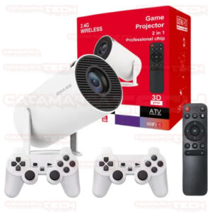 PROYECTOR PORTATIL ANDROID 4K +JUEGOS +2 JOYSTICK HY300GAME