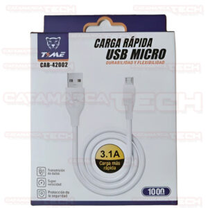 CABLE CARGA RÁPIDA USB-A / USB-V8 3A