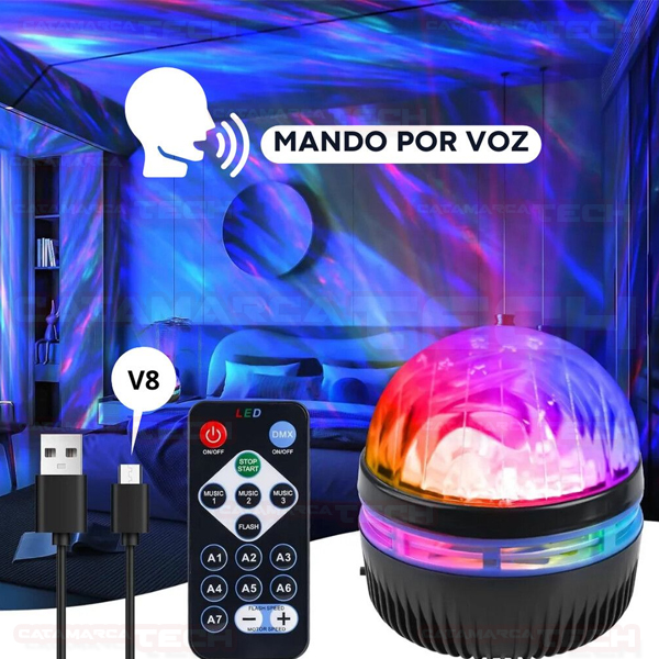 LAMPARA VELADOR EFECTO AURORAS BOREALES RGB MODV-000E