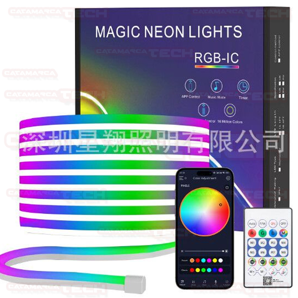 TIRA LUZ DE NEON RGB FLEXIBLE 5MTS USB C/CONTROL +APP - Imagen 3