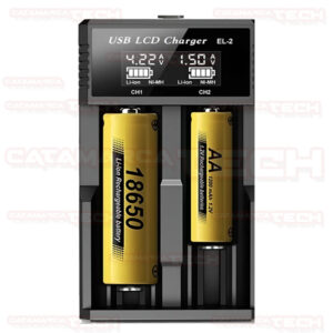 CARGADOR PILAS USB X2 C/DISPLAY LCD MODS-727