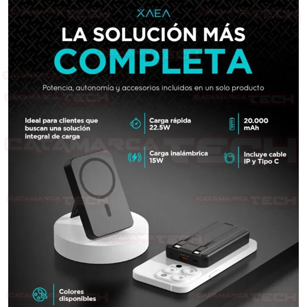 POWER BANK 20000 mAh WIRELESS TARS KJ-790 MODX-00CE - Imagen 3