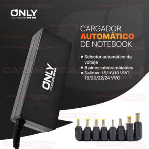 CARGADOR NOTEBOOK UNIVERSAL AUTOMATICO 90W 8 PINES ONLY