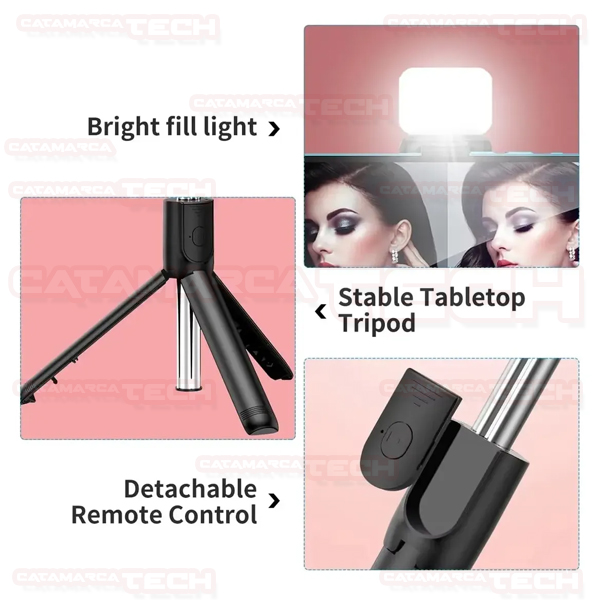 BASTÓN SELFIE EXTENSIBLE + TRIPODE R1S MODS026 - Imagen 4