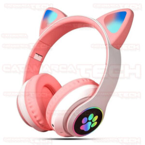 AURICULARES VINCHA BT GATITO C/LUZ STN-28 ROSA